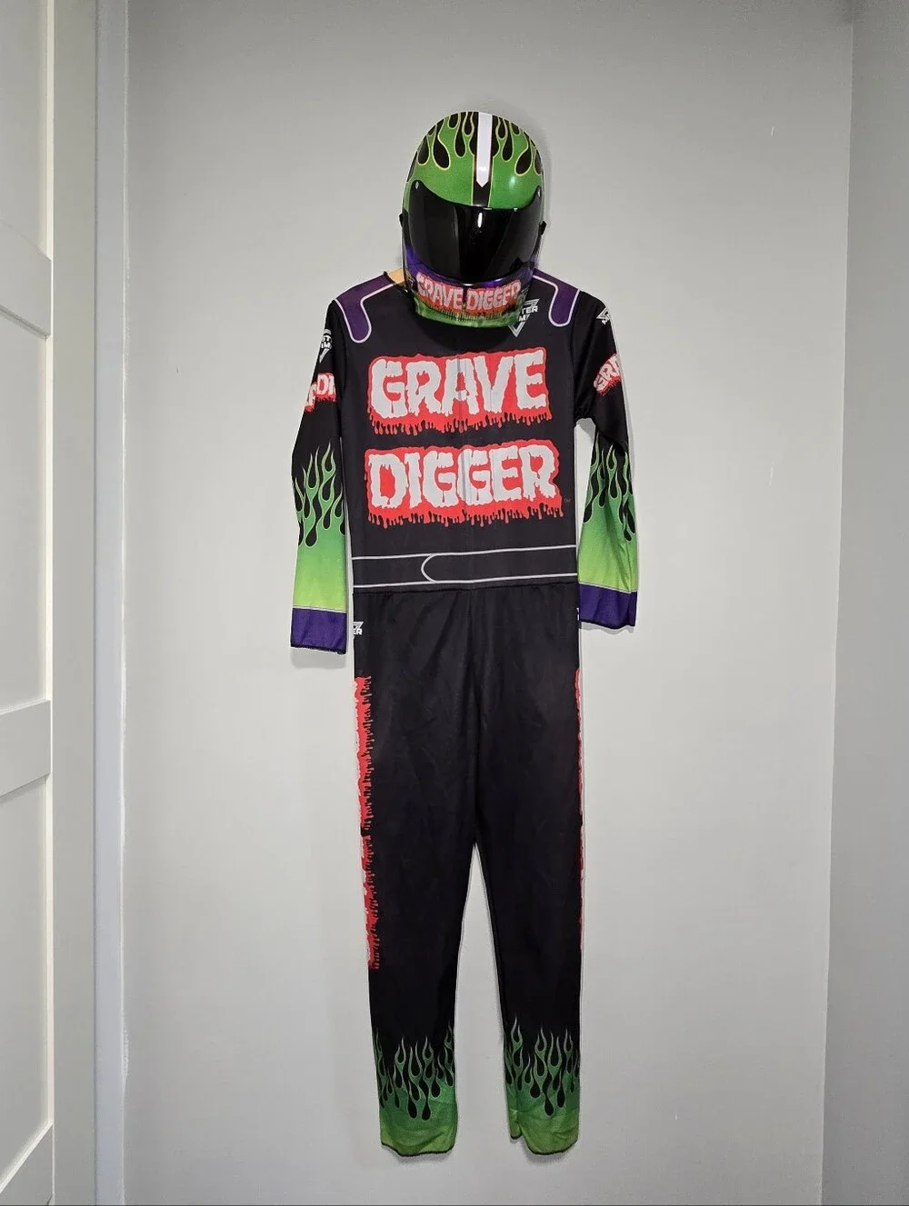 Grave Digger Kids Racing Costume - Black & Green